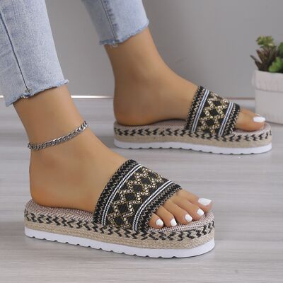 PREORDER- Geometric Weave Platform Sandals