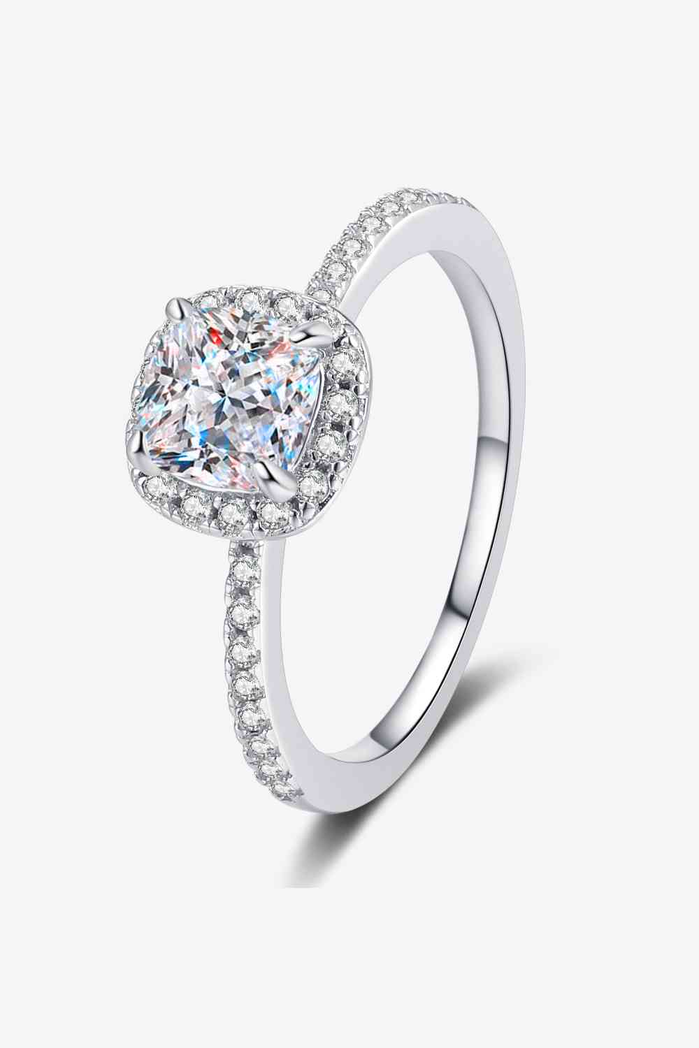 PREORDER- 1 Carat Moissanite 925 Sterling Silver Halo Ring