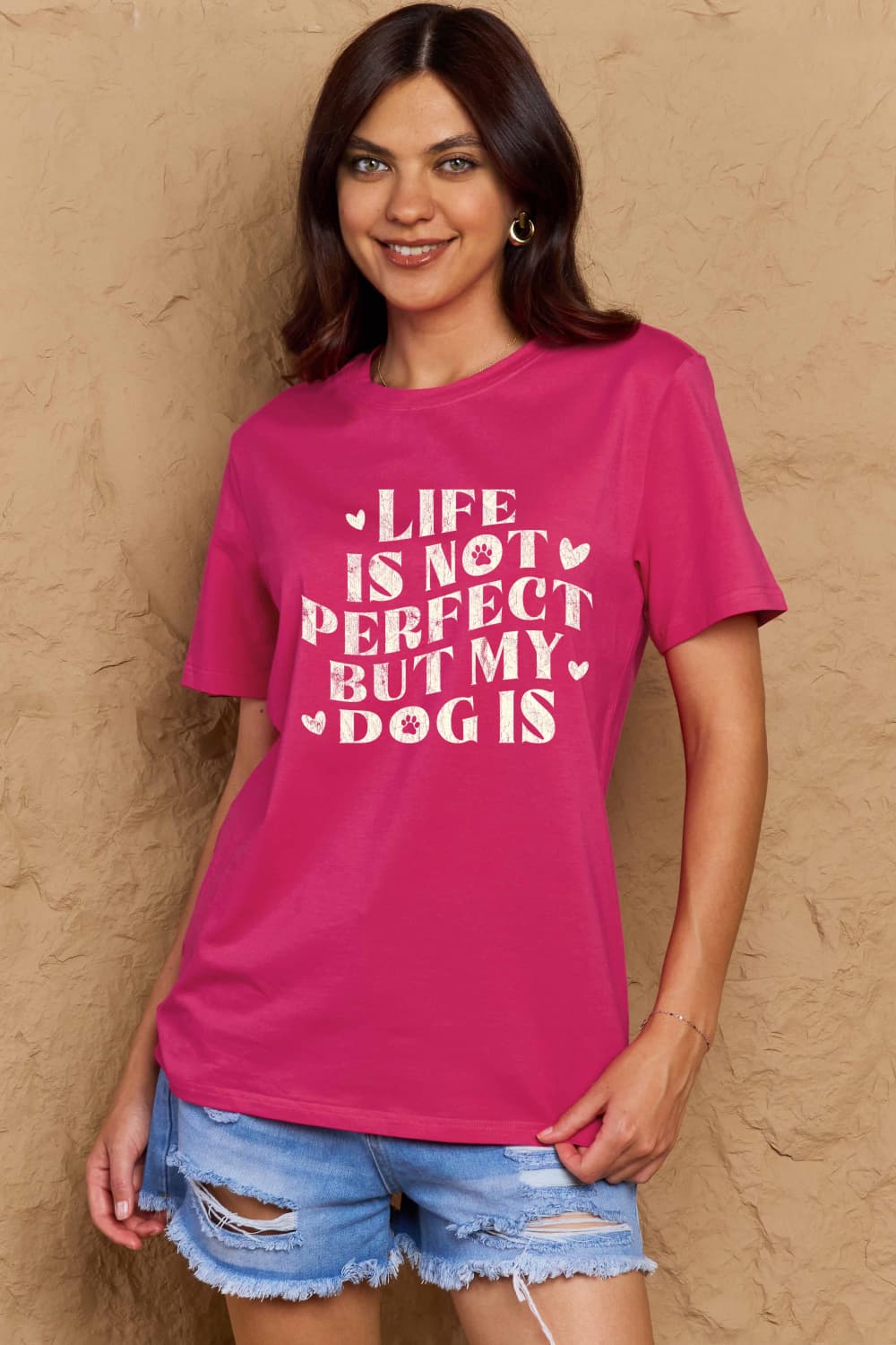 PREORDER- Simply Love Full Size Dog Slogan Graphic Cotton T-Shirt