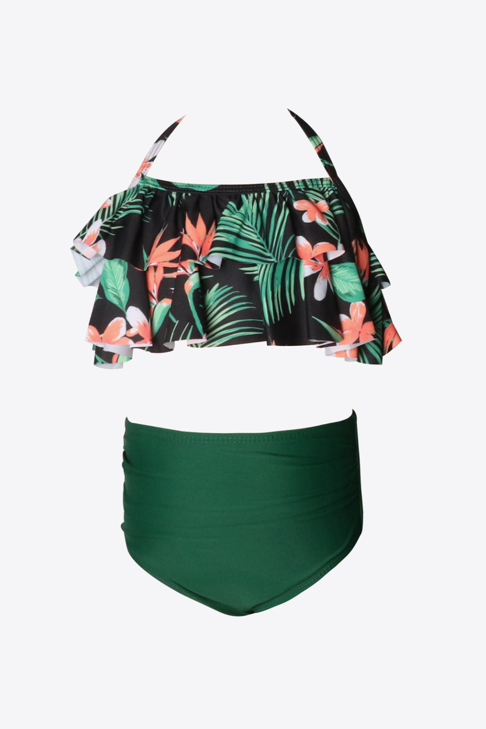 PREORDER- Printed Layered Halter Neck Two-Piece Swim Set