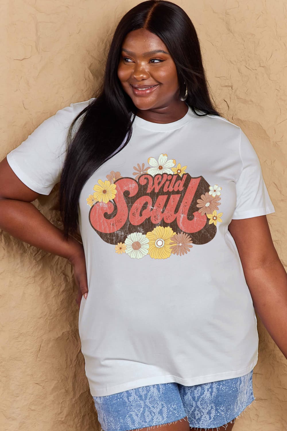 PREORDER- Simply Love Full Size WILD SOUL Graphic Cotton T-Shirt