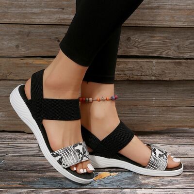 PREORDER- PU Leather Open Toe Low Heel Sandals