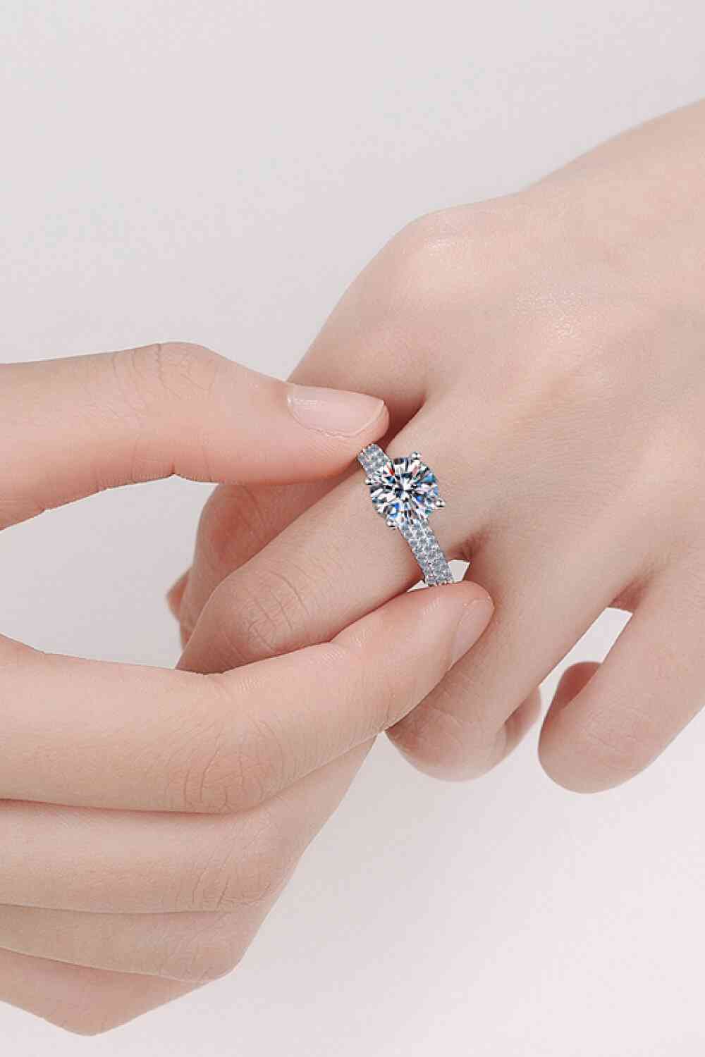 PREORDER- 4-Prong Moissanite 925 Sterling Silver Ring