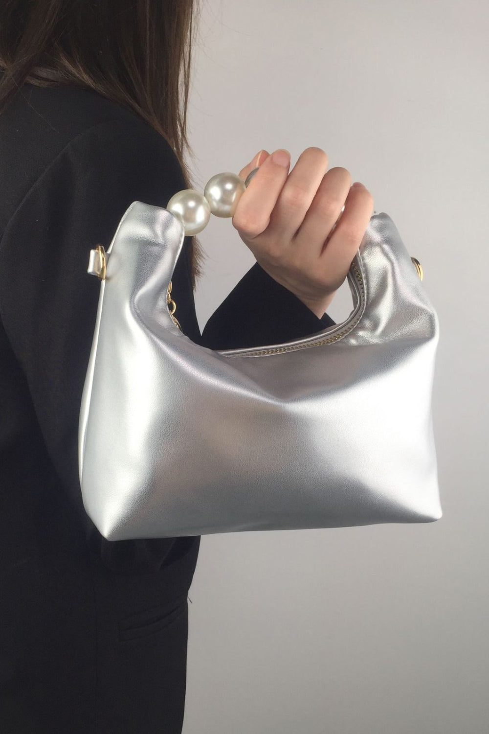 PREORDER- Adored PU Leather Pearl Handbag