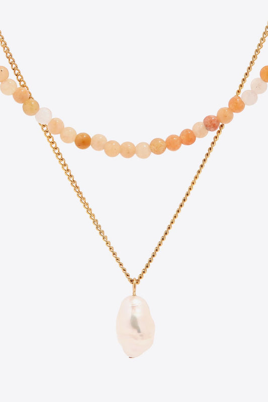 PREORDER- Double-Layered Freshwater Pearl Pendant Necklace