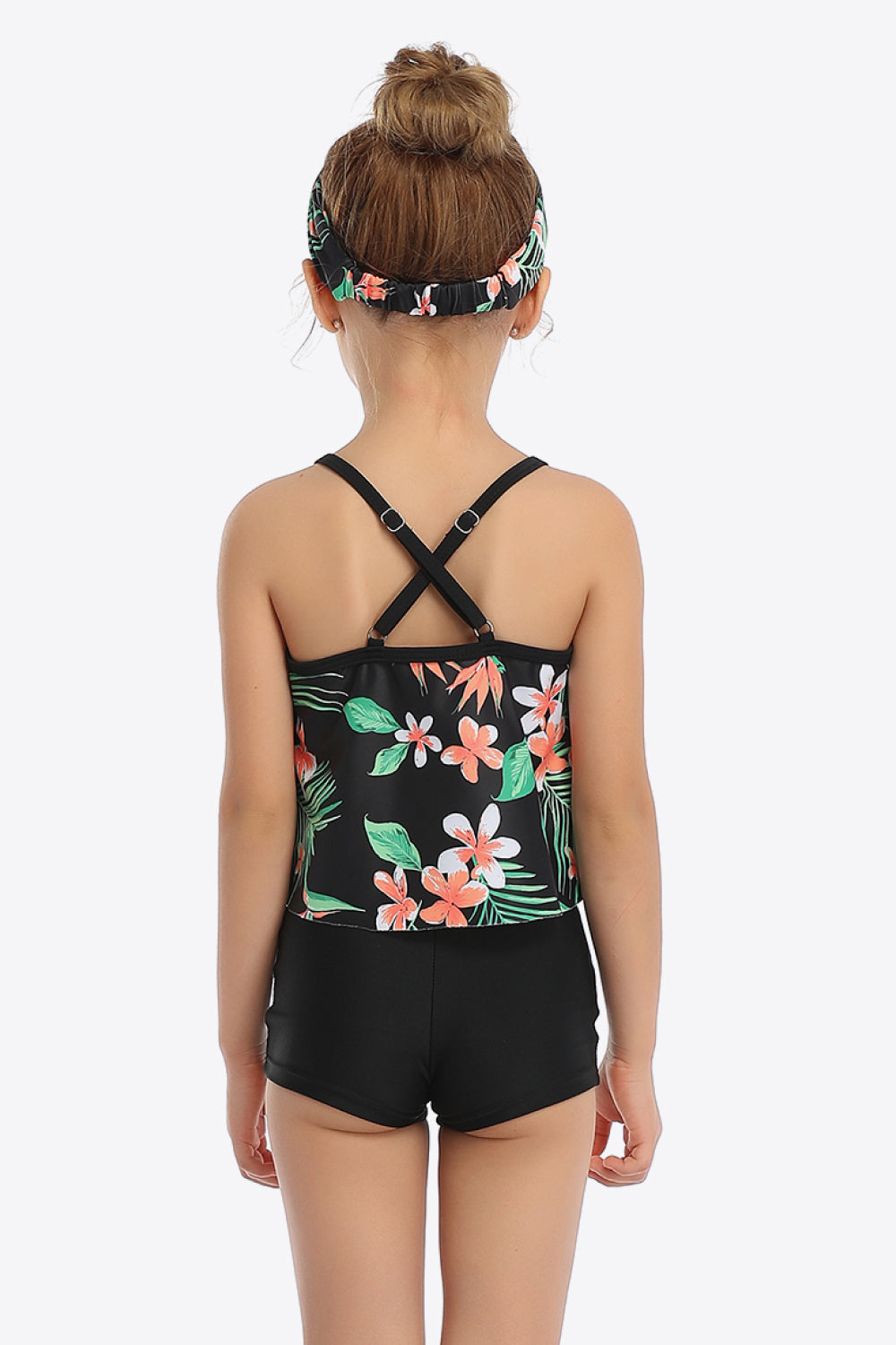 PREORDER- Floral Crisscross Cami and Shorts Swim Set