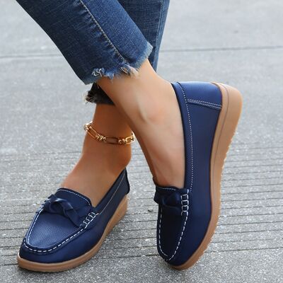 PREORDER- Weave Wedge Heeled Loafers