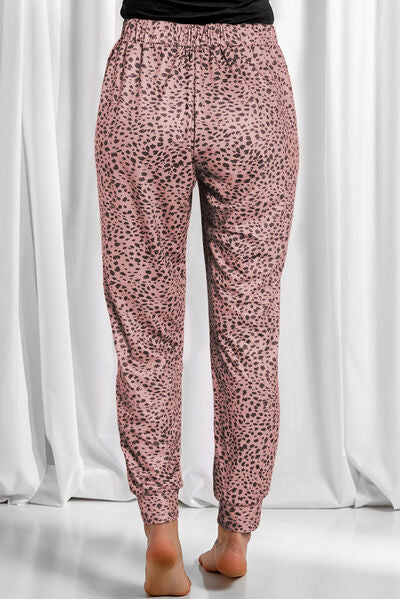 PREORDER- Full Size Leopard Drawstring Pocketed Pants