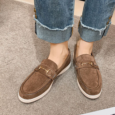 PREORDER- Metal Buckle Flat Sneakers