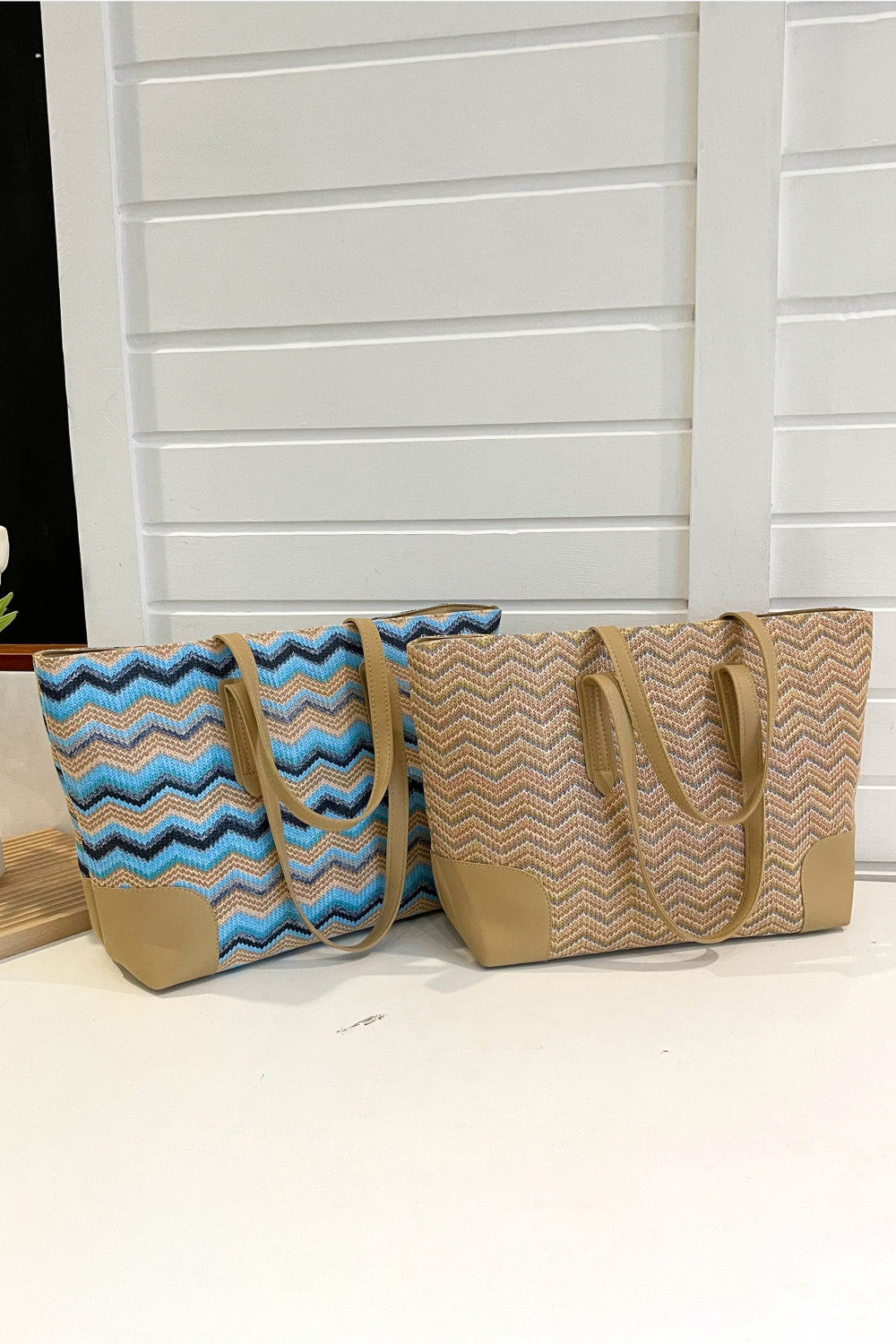 PREORDER- Chevron Straw Tote Bag