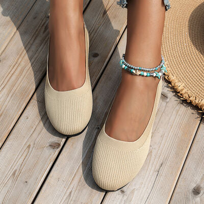 PREORDER- Round Toe Knit Ballet Flats