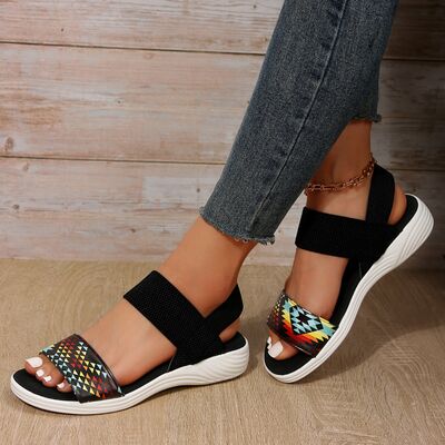 PREORDER- PU Leather Open Toe Low Heel Sandals