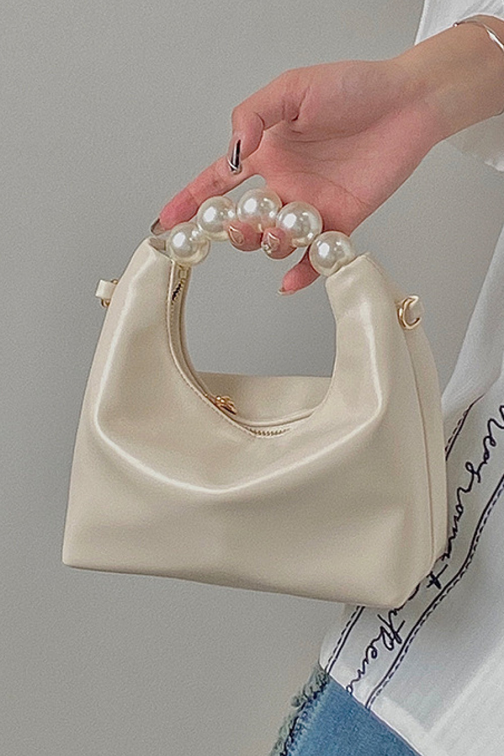 PREORDER- Adored PU Leather Pearl Handbag