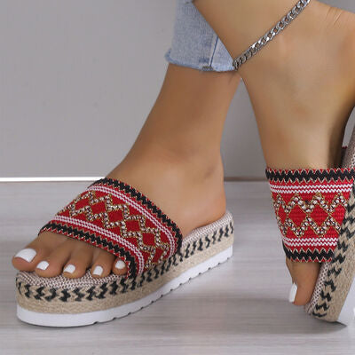 PREORDER- Geometric Weave Platform Sandals