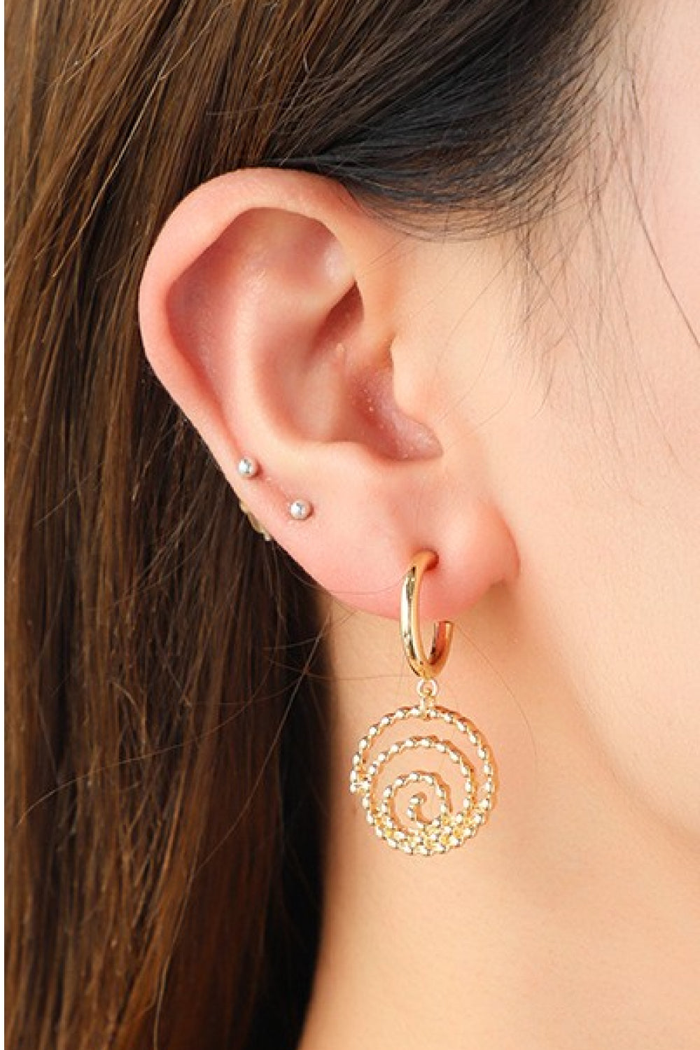 PREORDER- 18K Gold-Plated Alloy Spiral Earrings