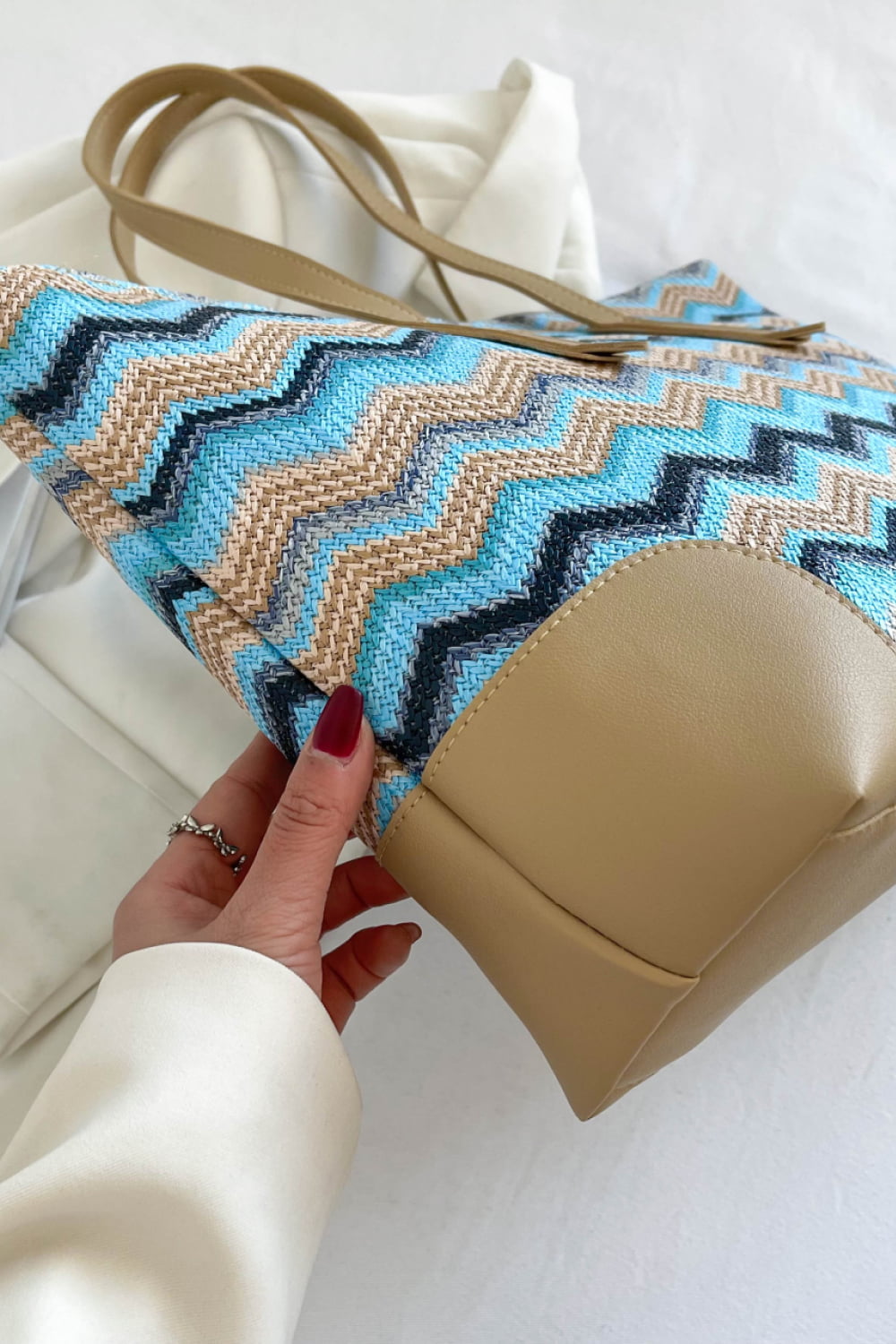 PREORDER- Chevron Straw Tote Bag