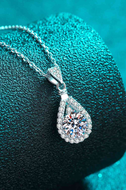 PREORDER- 2 Carat Moissanite Teardrop Pendant 925 Sterling Silver Necklace