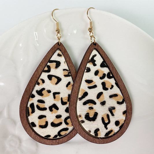 PREORDER- Teardrop Shape Wooden Dangle Earrings