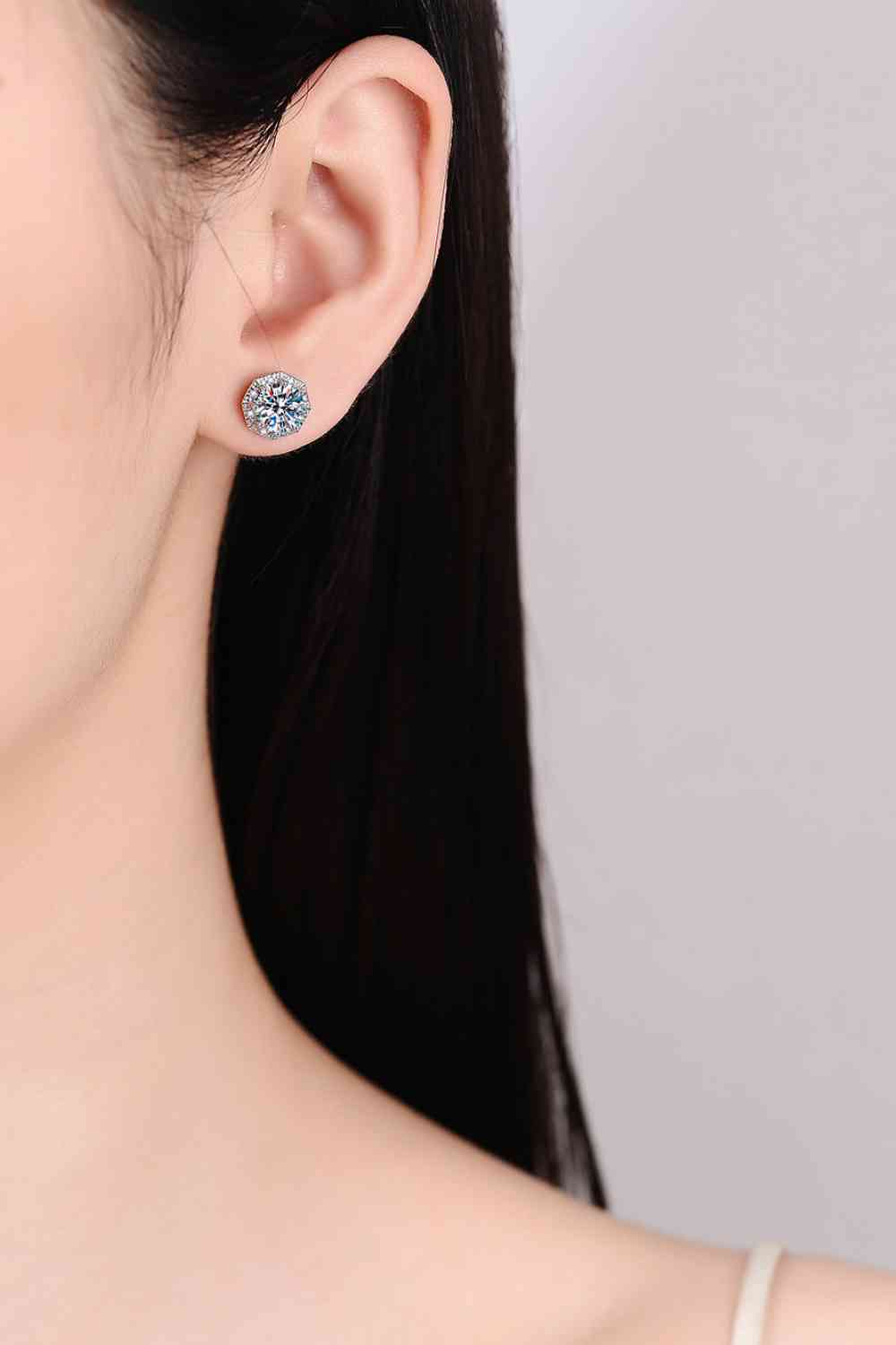 PREORDER- 2 Carat Moissanite 925 Sterling Silver Stud Earrings