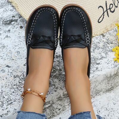 PREORDER- Weave Wedge Heeled Loafers