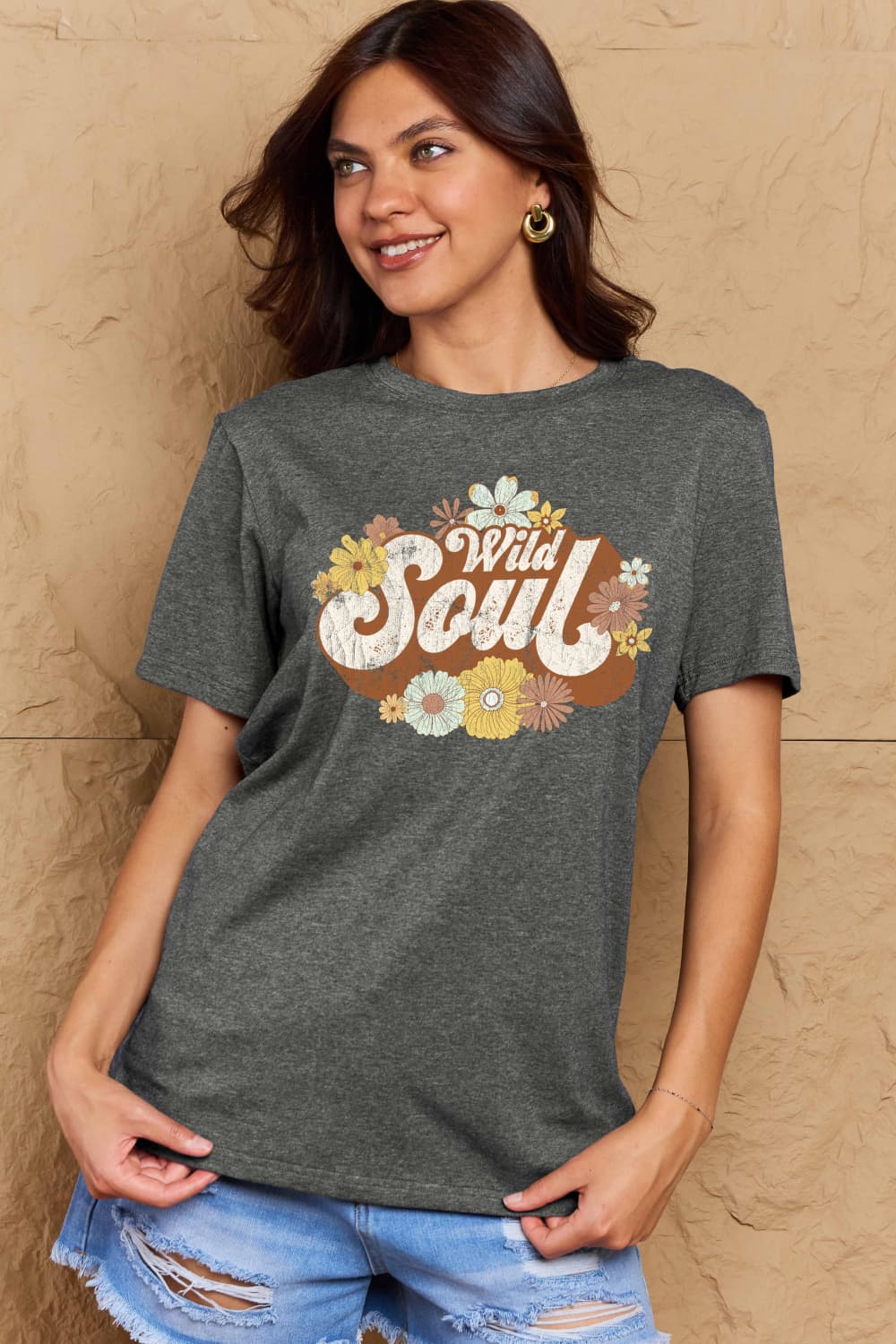 PREORDER- Simply Love Full Size WILD SOUL Graphic Cotton T-Shirt