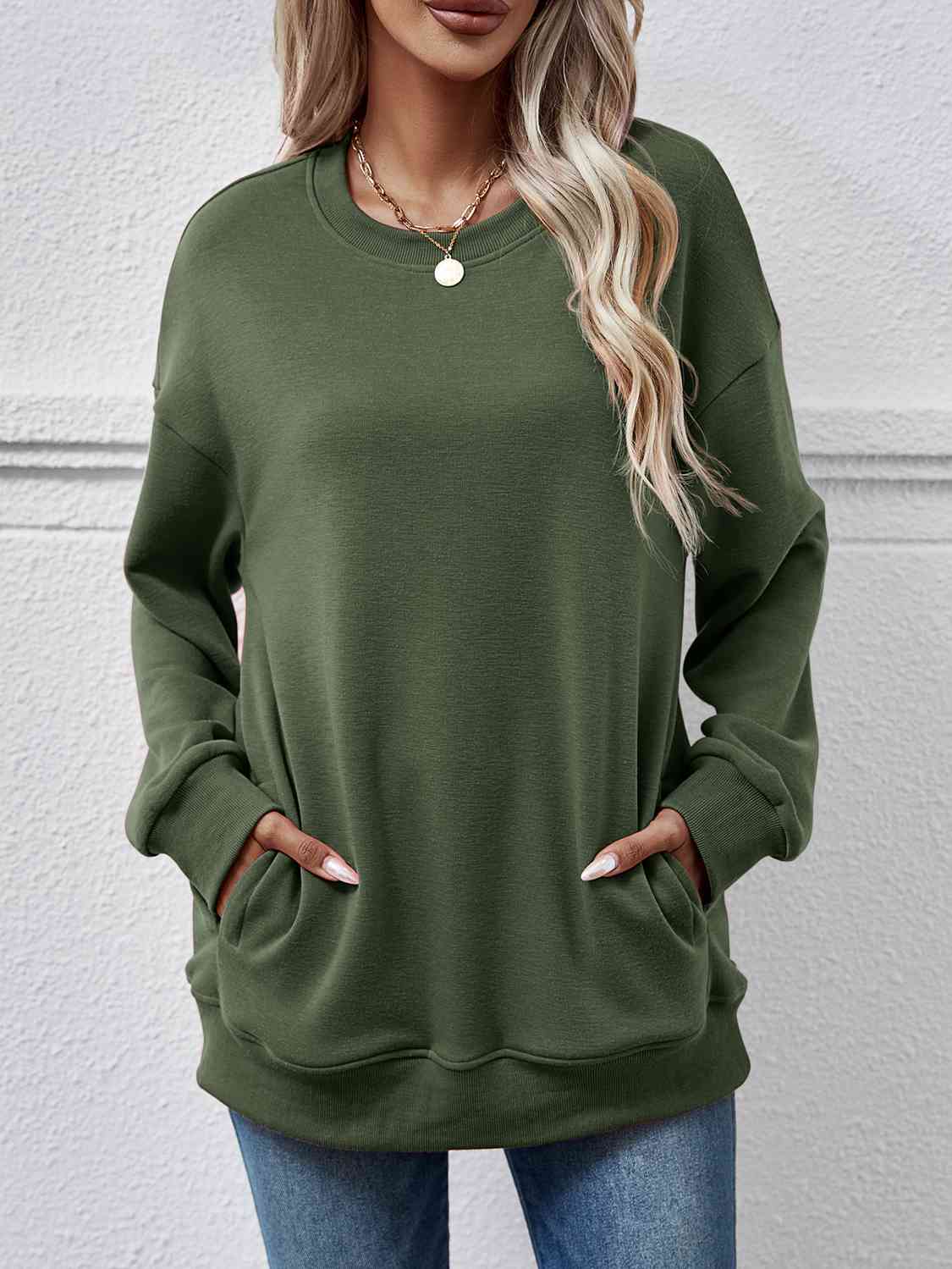PREORDER- Dropped Shoulder Sweatshirt with Pockets