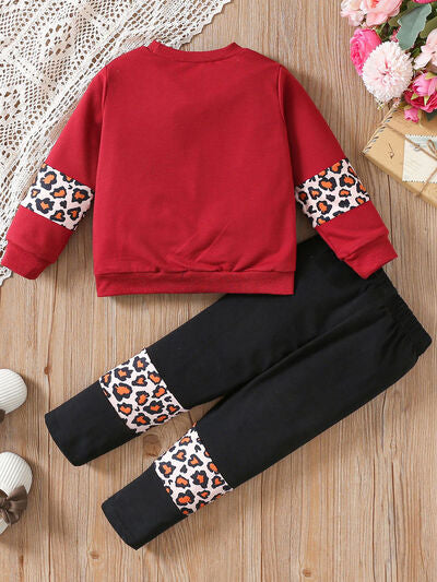 PREORDER- Girls DADDY'S GIRL MOMMY'S WORLD Leopard Top and Pants Set