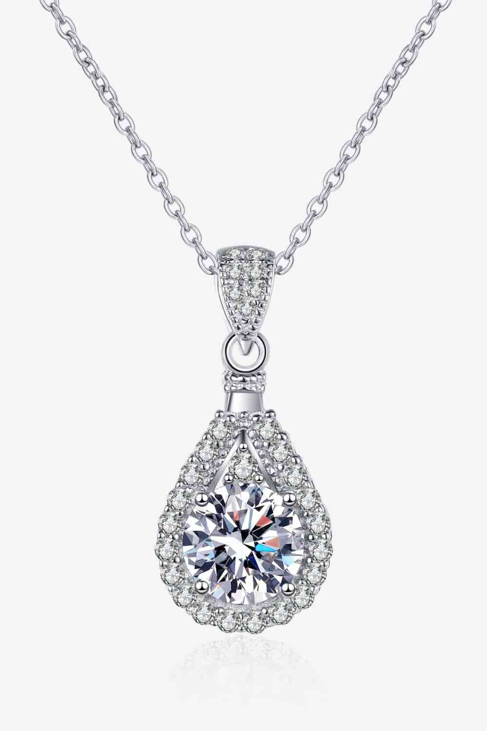 PREORDER- 2 Carat Moissanite Teardrop Pendant 925 Sterling Silver Necklace