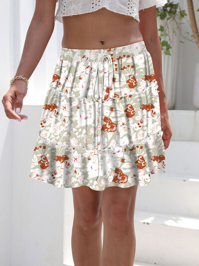 PREORDER- Printed Elastic Waist Mini Skirt
