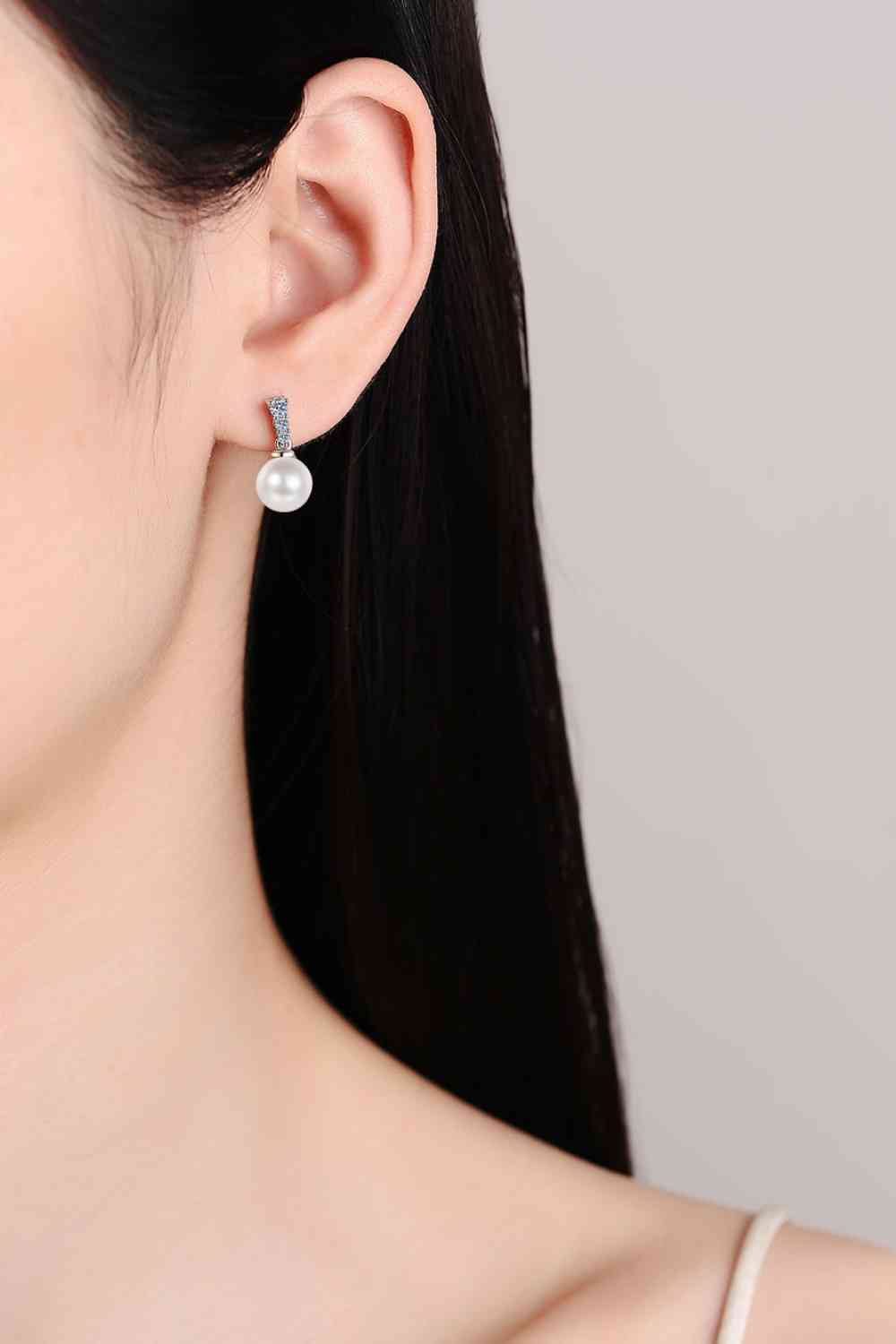 PREORDER- Moissanite Pearl Drop Earrings