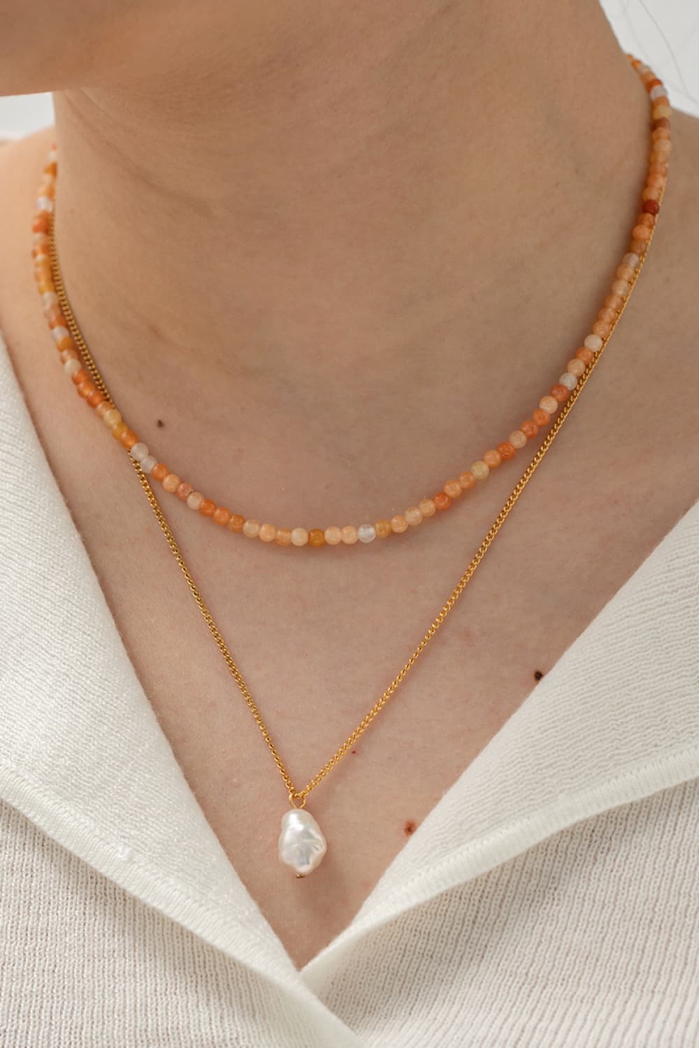 PREORDER- Double-Layered Freshwater Pearl Pendant Necklace