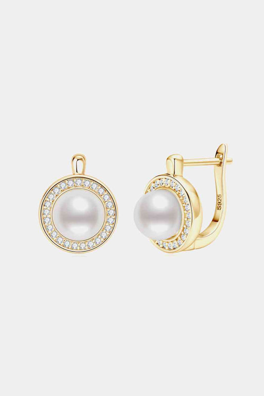 PREORDER- Moissanite Pearl 925 Sterling Silver Earrings