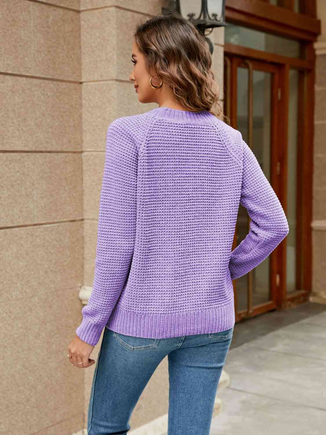 PREORDER- Round Neck Raglan Sleeve Sweater