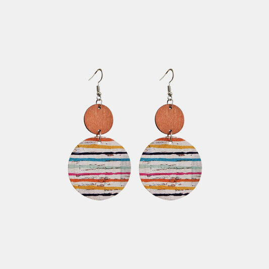 PREORDER- Round Shape Wooden Dangle Earrings