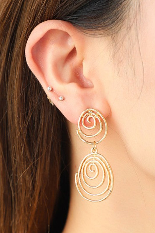 PREORDER- 18K Gold-Plated Alloy Spiral Earrings