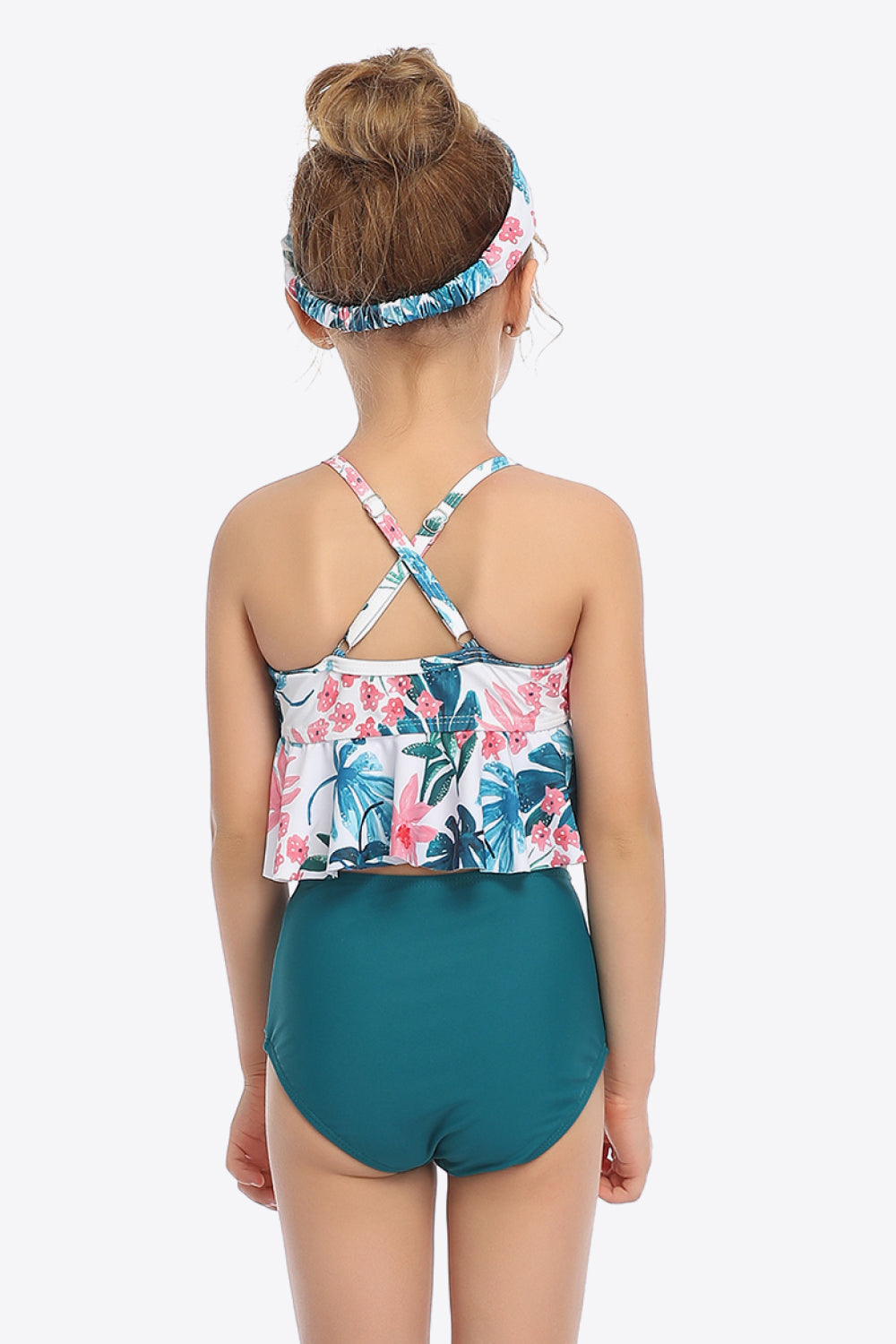 PREORDER- Botanical Print Crisscross Ruffled Two-Piece Swim Set